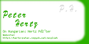 peter hertz business card